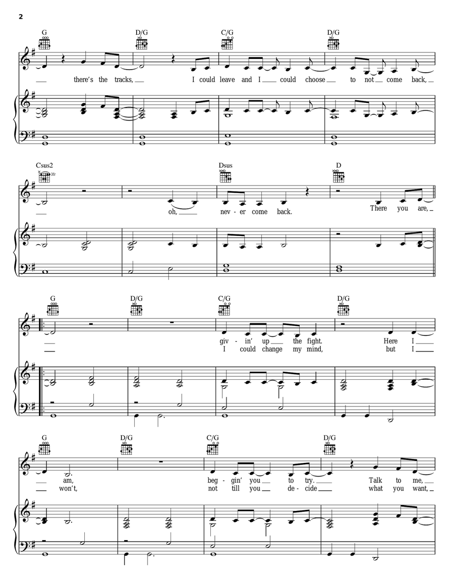 How Far Piano, Vocal, Guitar scores gallery preview page 2