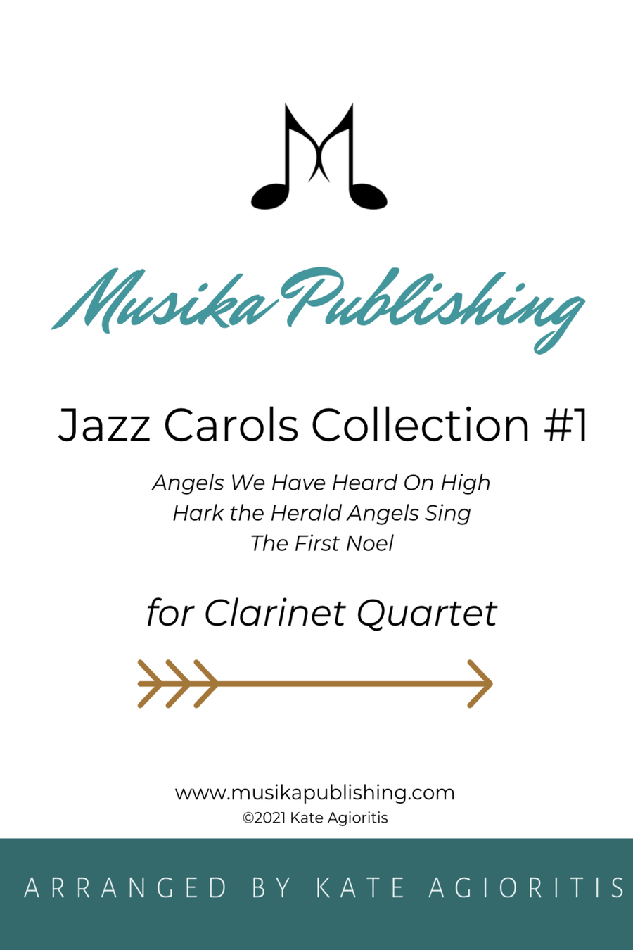 Jazz Carols Collection #1 - Clarinet Quartet (Angels We Have Heard, Hark, First Noel) Clarinet Quartet scores gallery preview page 1