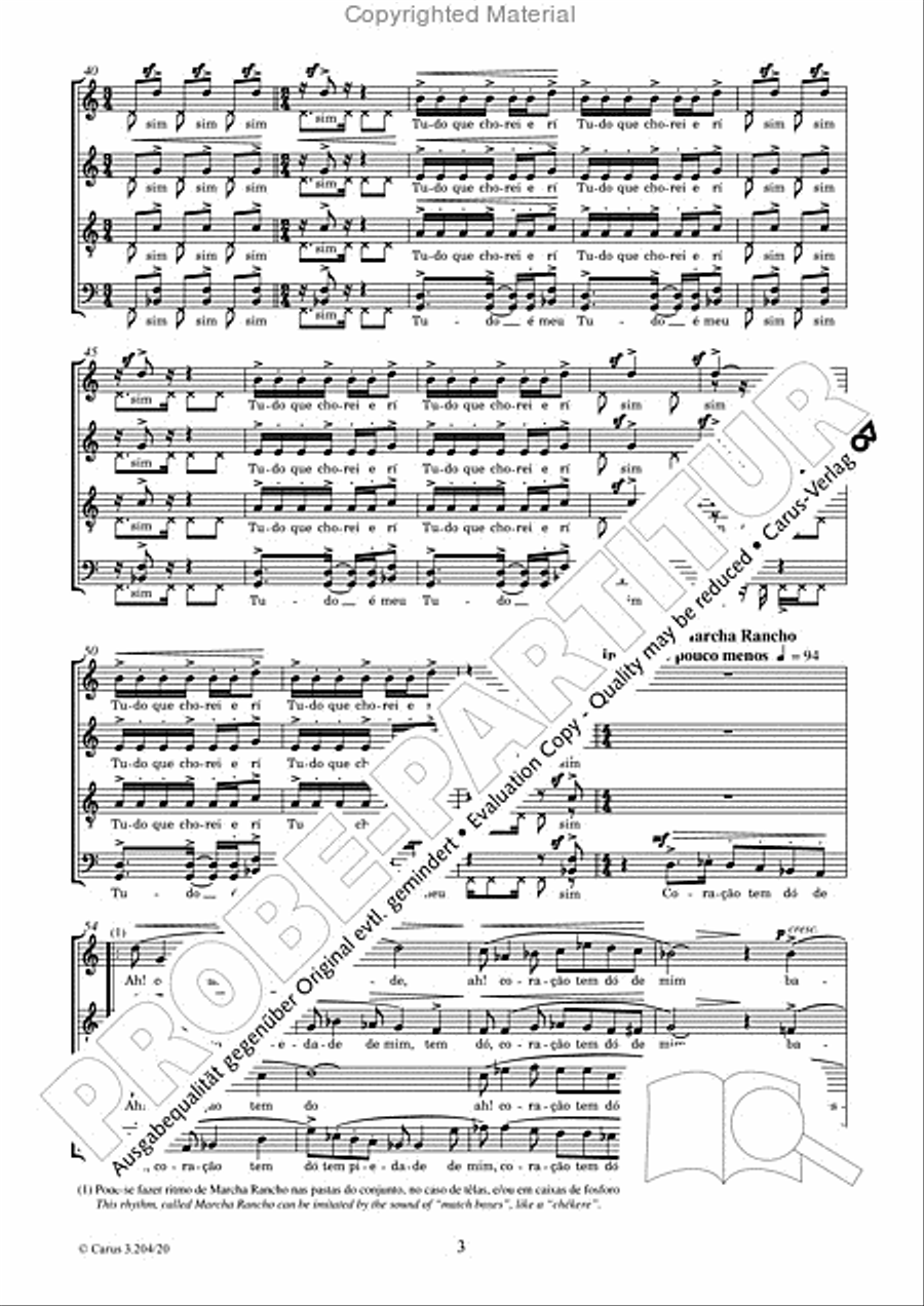 Sabia, coracoa de uma viola 4-Part scores gallery preview page 4