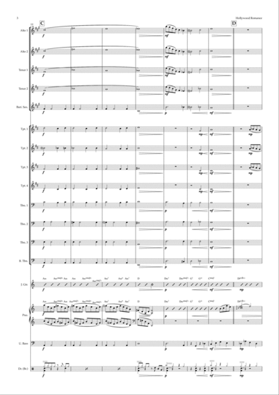Hollywood Romance (big band) Jazz Ensemble scores gallery preview page 3