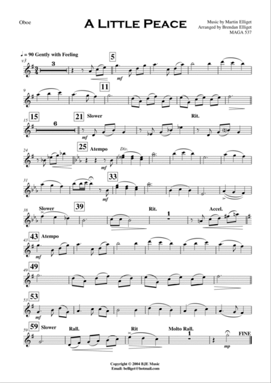 A Little Peace - Concert Band Concert Band scores gallery preview page 3