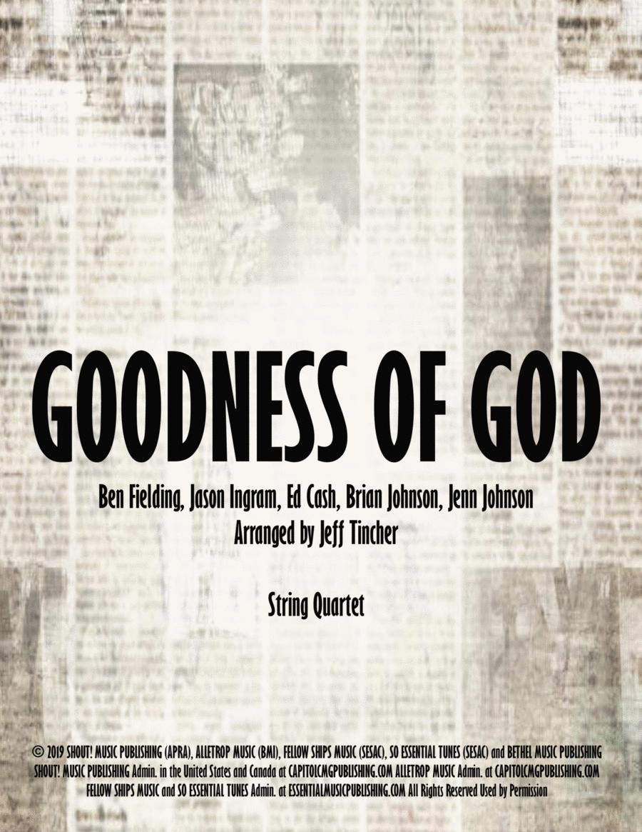 Book cover for Goodness Of God