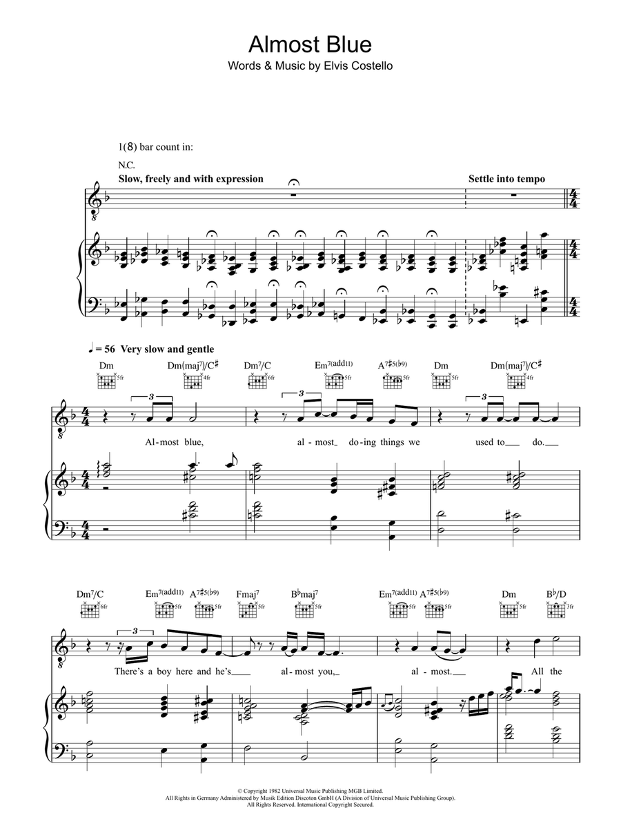 Almost Blue Almost Blue Guitar scores gallery preview page 1