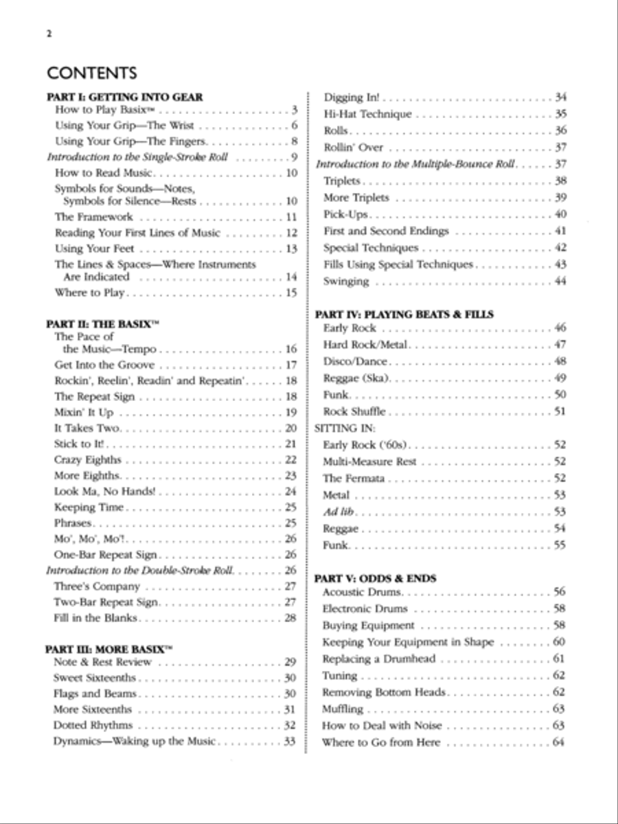 Basix Rock Drum Method Percussion scores gallery preview page 2