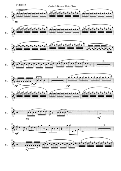 Ossian's Dream - for flute choir (4 flutes and bass flute) - PARTS