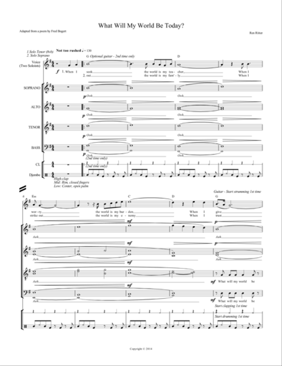 What Will My World Be Today 4-Part scores gallery preview page 1