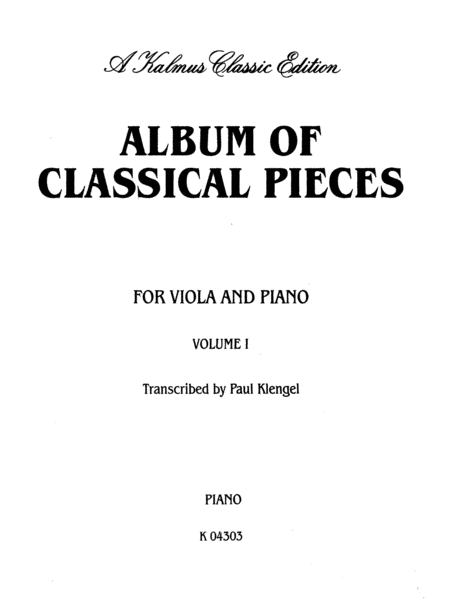 Album of Classical Pieces, Volume 1