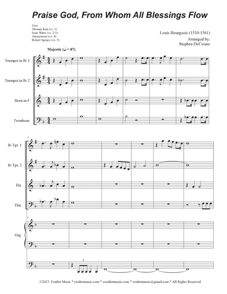 Praise God, From Whom All Blessings Flow (2-part choir) (Full Score) - Score Only image number null