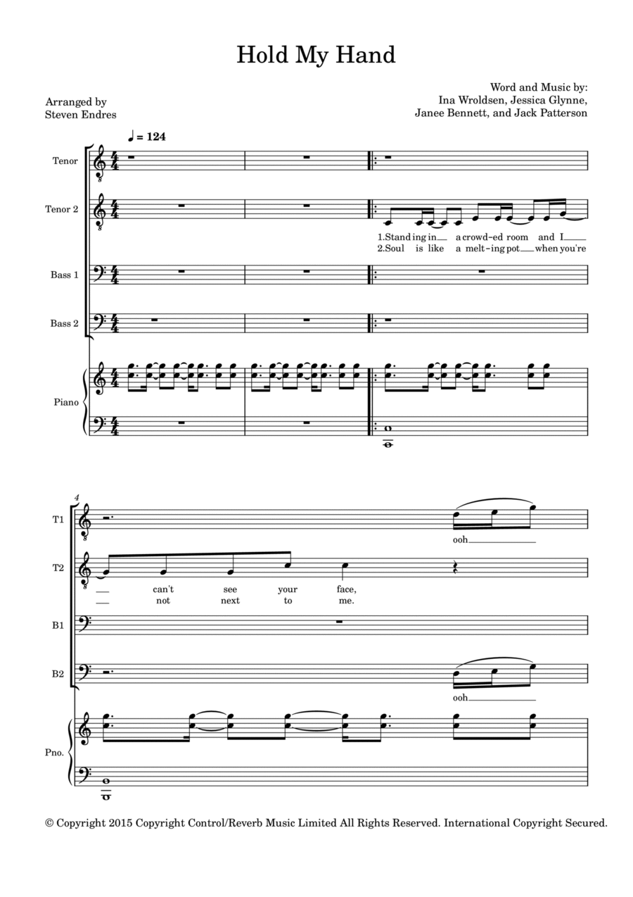 Hold My Hand Hold My Hand TTBB scores gallery preview page 1