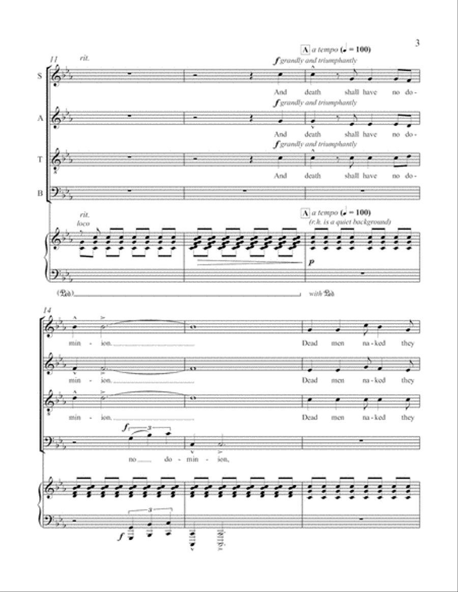 Death Shall Have No Dominion, And 4-Part scores gallery preview page 3