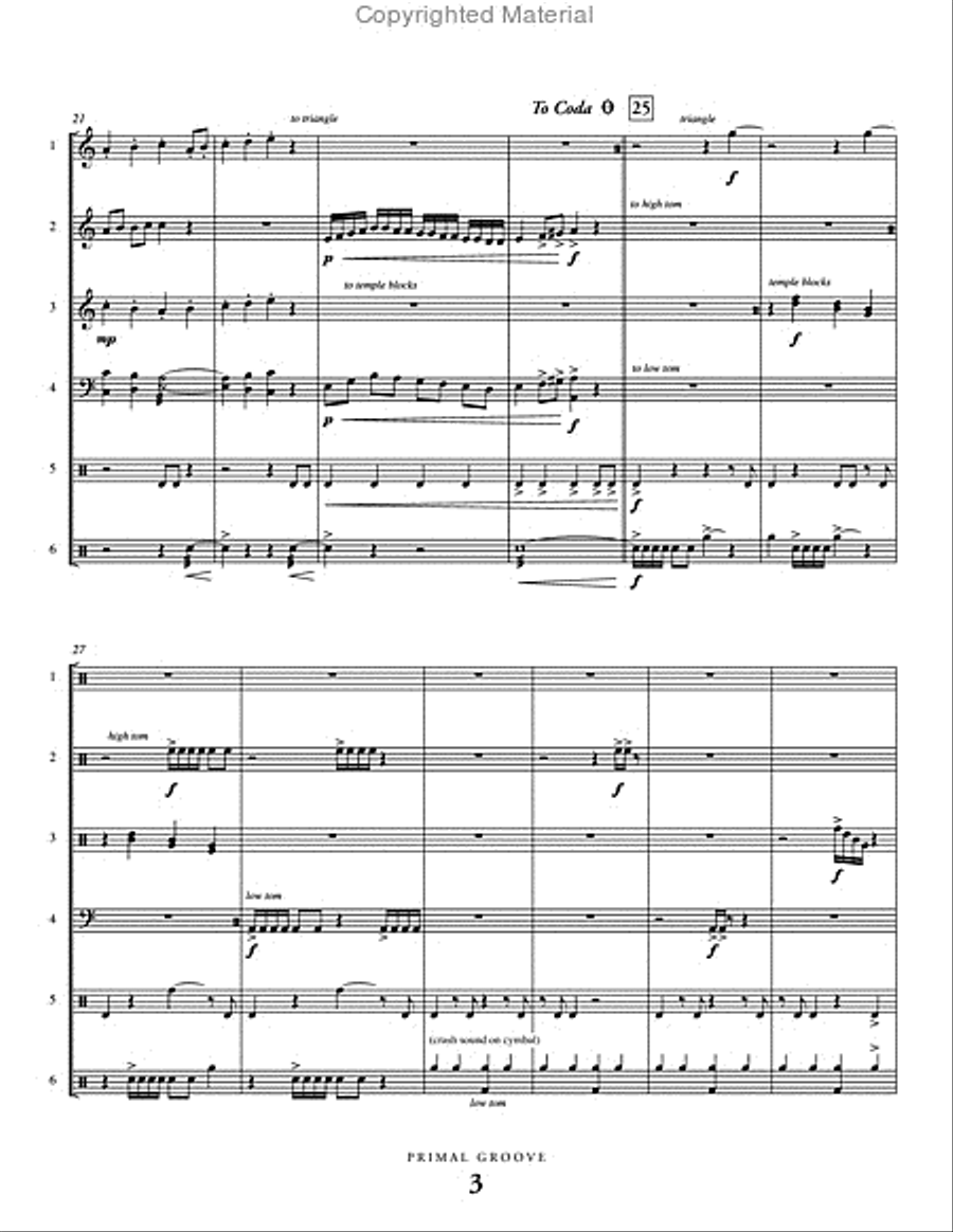 Primal Groove Primal Groove Percussion Ensemble scores gallery preview page 4