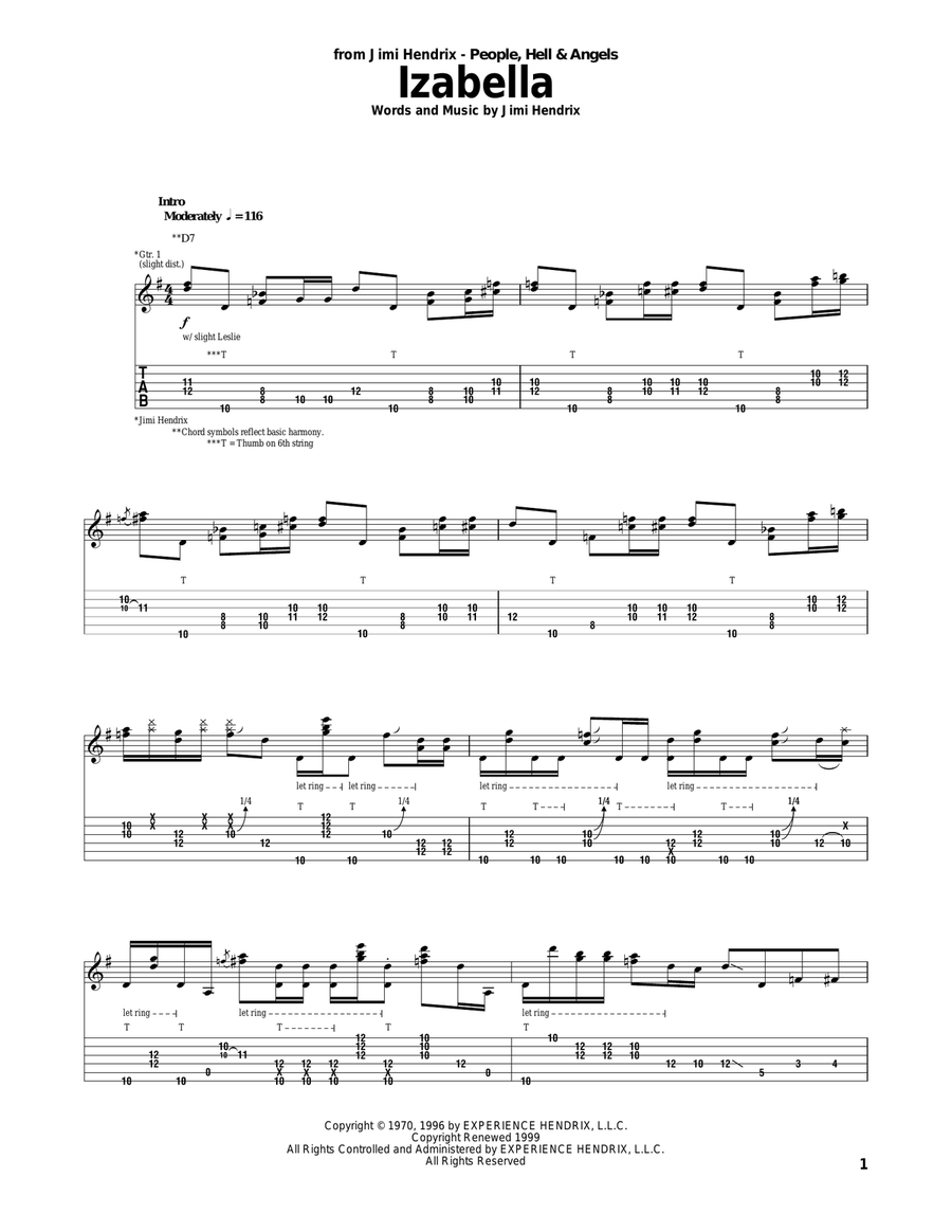 Izabella Acoustic Guitar scores gallery preview page 1
