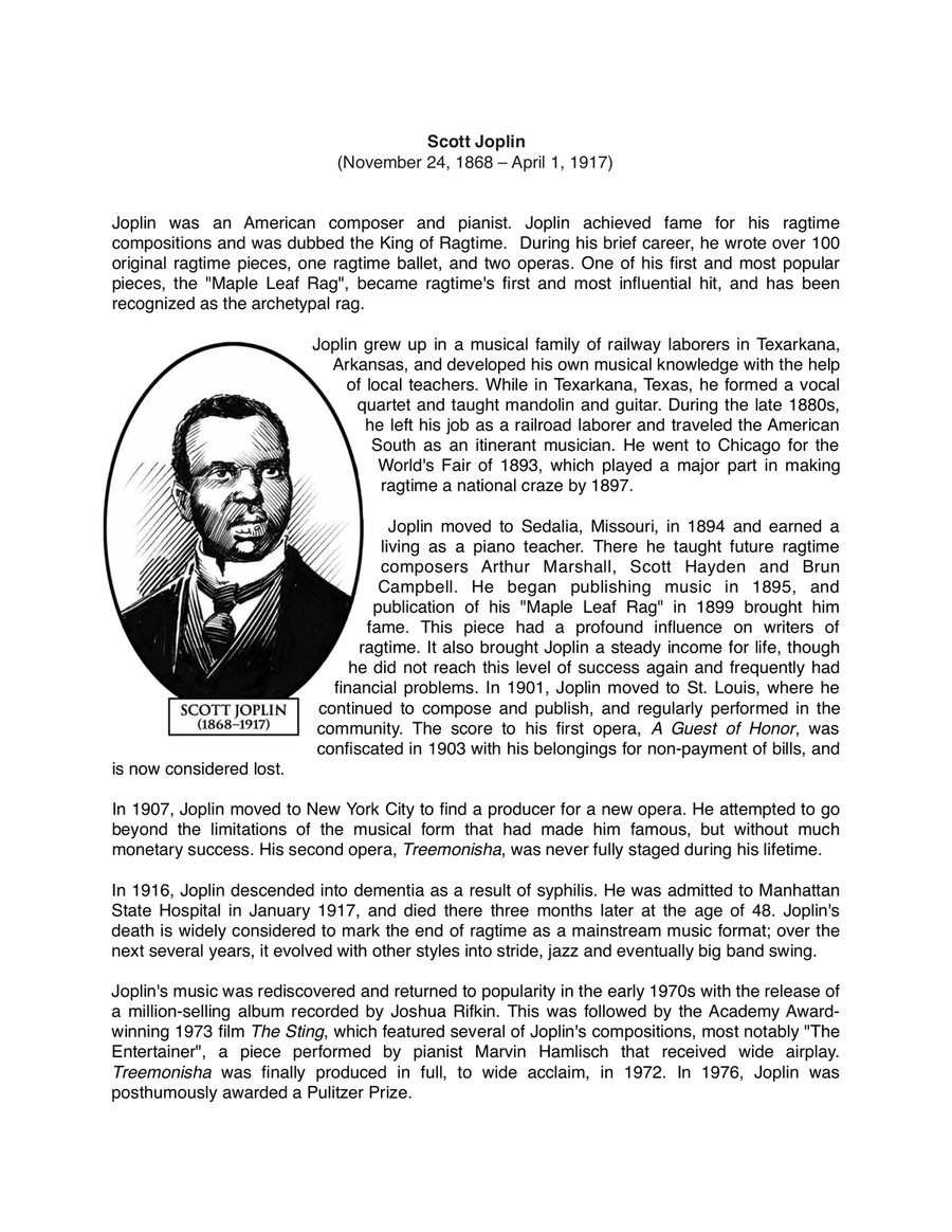 Maple Leaf Rag (A Ragtime Two-Step) - Scott Joplin - Piano Solo Piano Solo scores gallery preview page 3