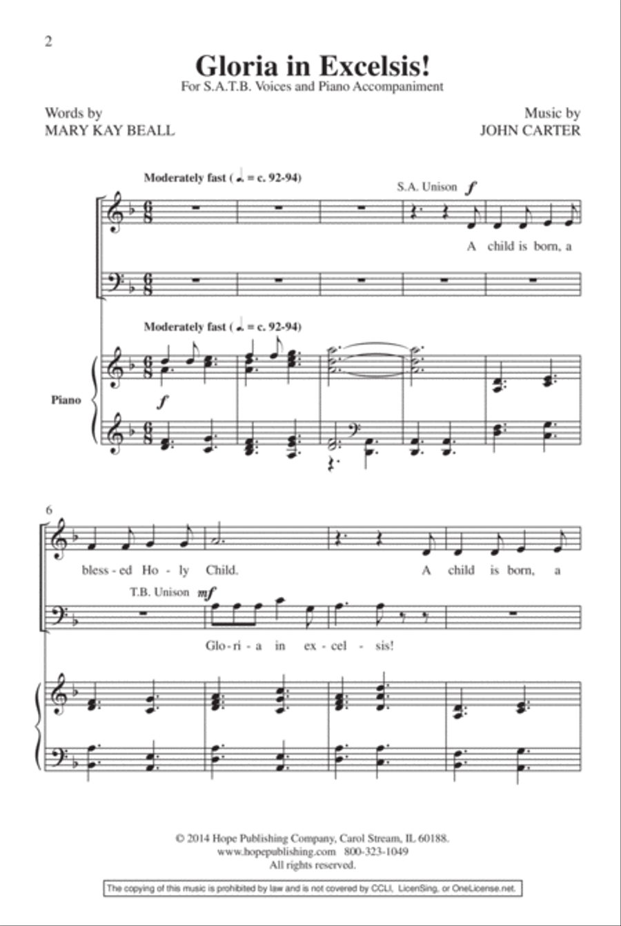 Gloria in Excelsis! 4-Part scores gallery preview page 3