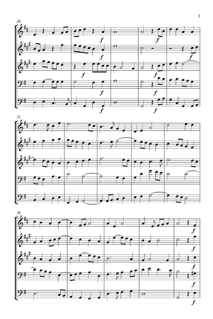 Come Away, Sweet Love Brass Quintet scores gallery preview page 4