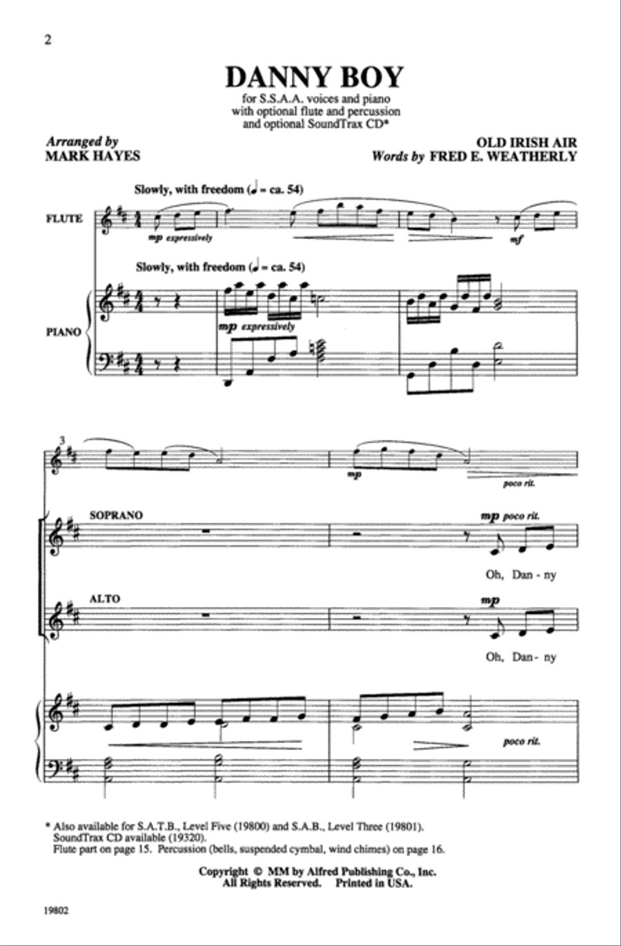 Danny Boy Women's Choir scores gallery preview page 17