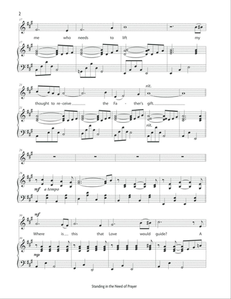 Standing in the Need of Prayer (Medium Voice) Medium Voice scores gallery preview page 3