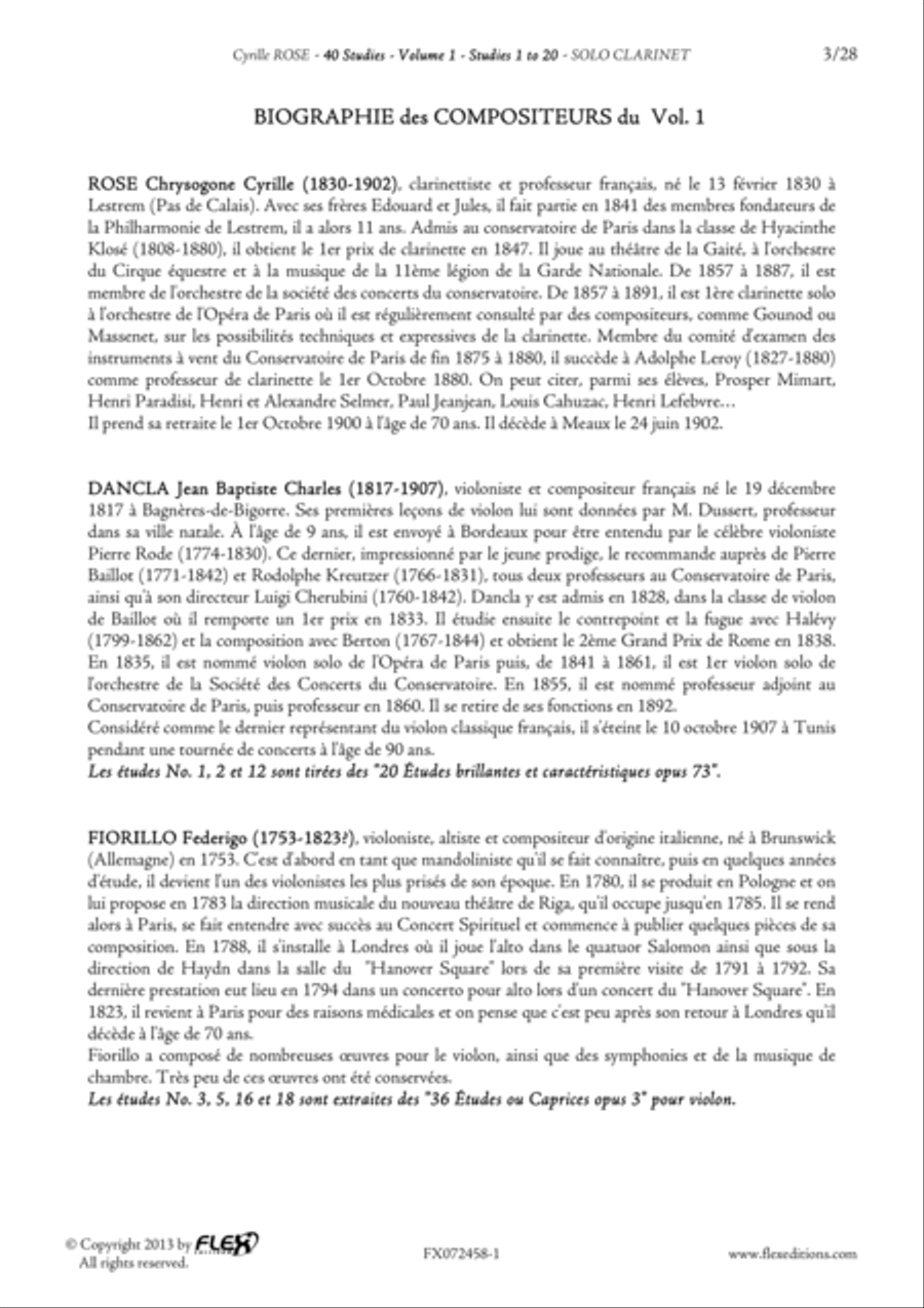 Tuition Book - 40 Studies for Clarinet - Volume 1 - Studies 1 to 20 Clarinet Solo scores gallery preview page 3
