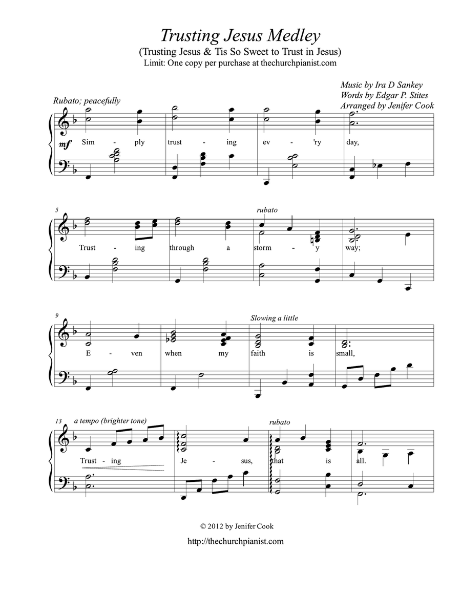 Funeral Hymn Collection Piano, Vocal scores gallery preview page 6