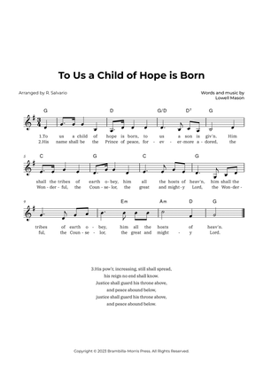 To Us a Child of Hope is Born (Key of G Major)