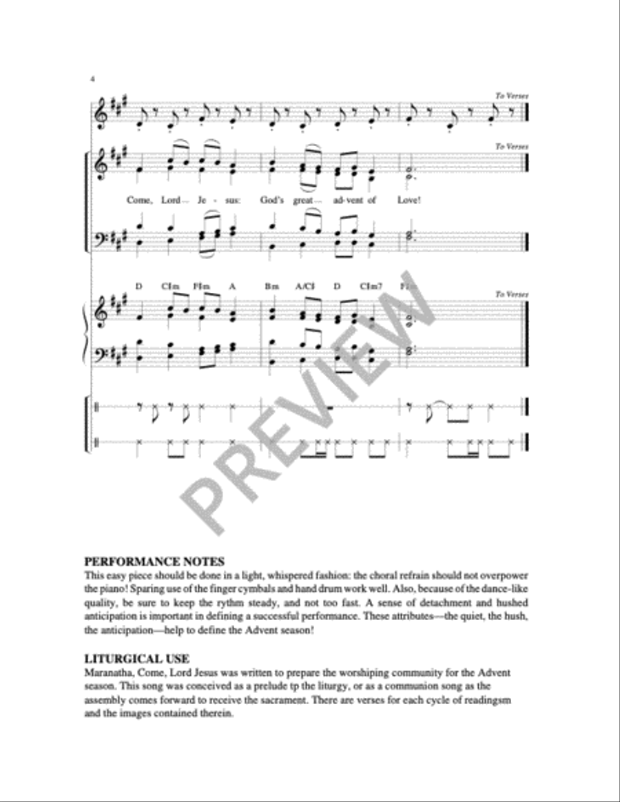 Maranatha Come Lord Jesus 4-Part scores gallery preview page 12
