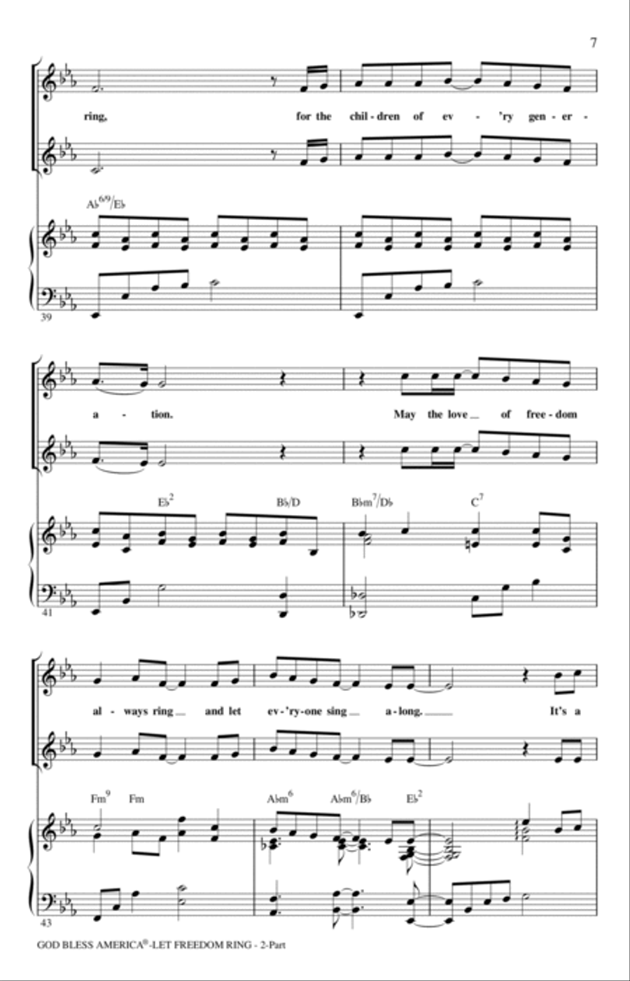 God Bless America (Let Freedom Ring) (Medley) 2-Part scores gallery preview page 6