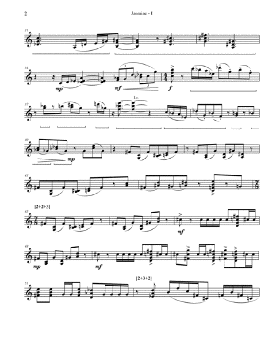 Jasmine, for solo vibraphone Vibraphone scores gallery preview page 4