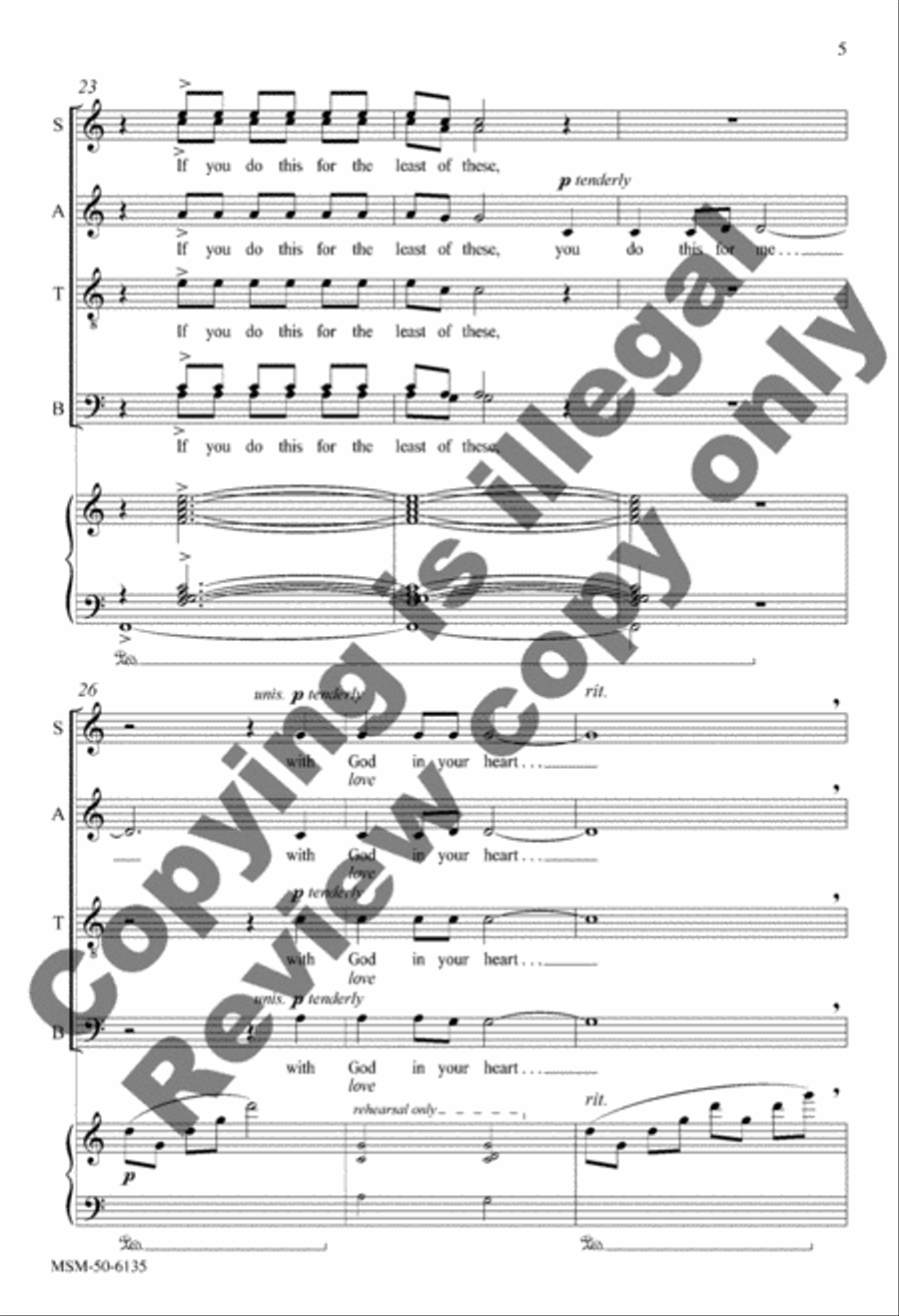 I Lift My Lamp Divisi scores gallery preview page 5