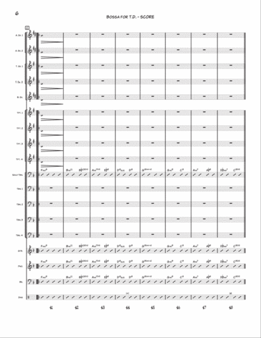 Bossa for T.D. Jazz Ensemble scores gallery preview page 6