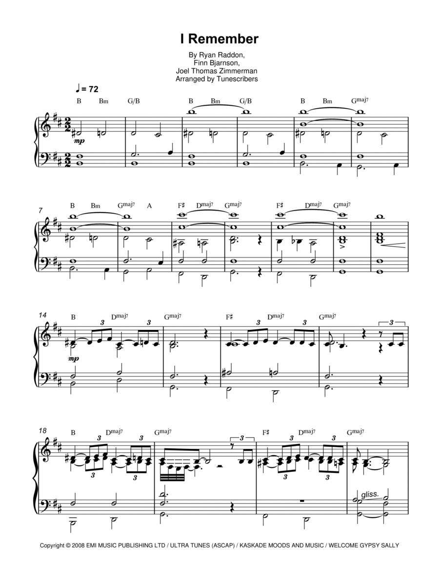I Remember Brass Ensemble scores gallery preview page 1
