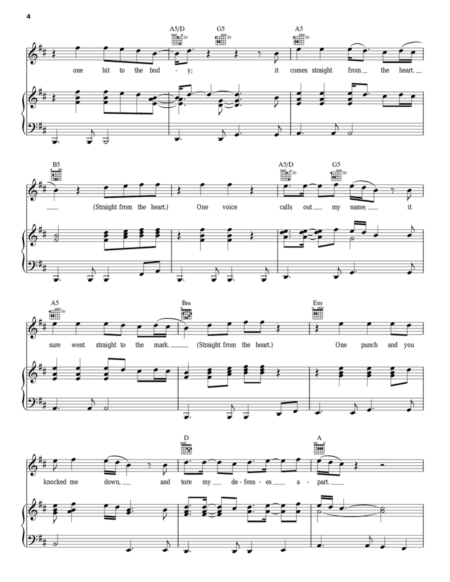 One Hit (To The Body) One Hit (To The Body) Piano, Vocal, Guitar scores gallery preview page 4