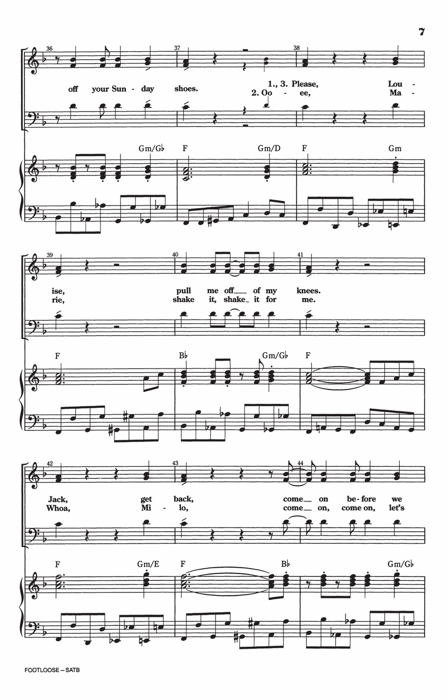 Footloose (arr. Kirby Shaw) 4-Part scores gallery preview page 5