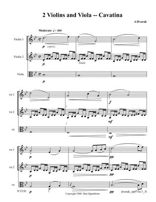 Dvorak: Cavatina for 2 Violins and Viola