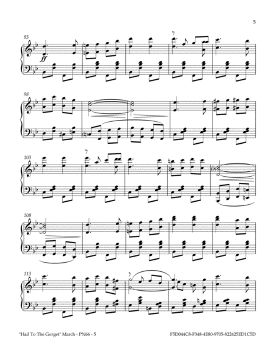 Hail To The Gorget March Piano Solo scores gallery preview page 5