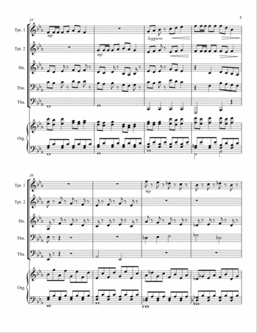 Deck the Hall With Boughs of Holly for Brass Quintet and Optional Organ Deck the Hall With Boughs of Holly for Brass Quintet and Optional Organ Small Ensemble scores gallery preview page 6