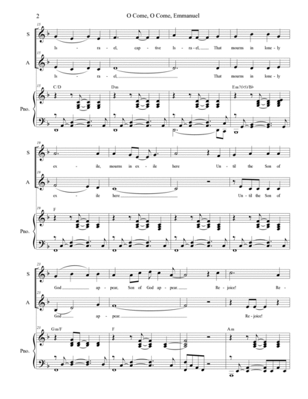 O Come, O Come, Emmanuel (2-part choir - (SA) image number null