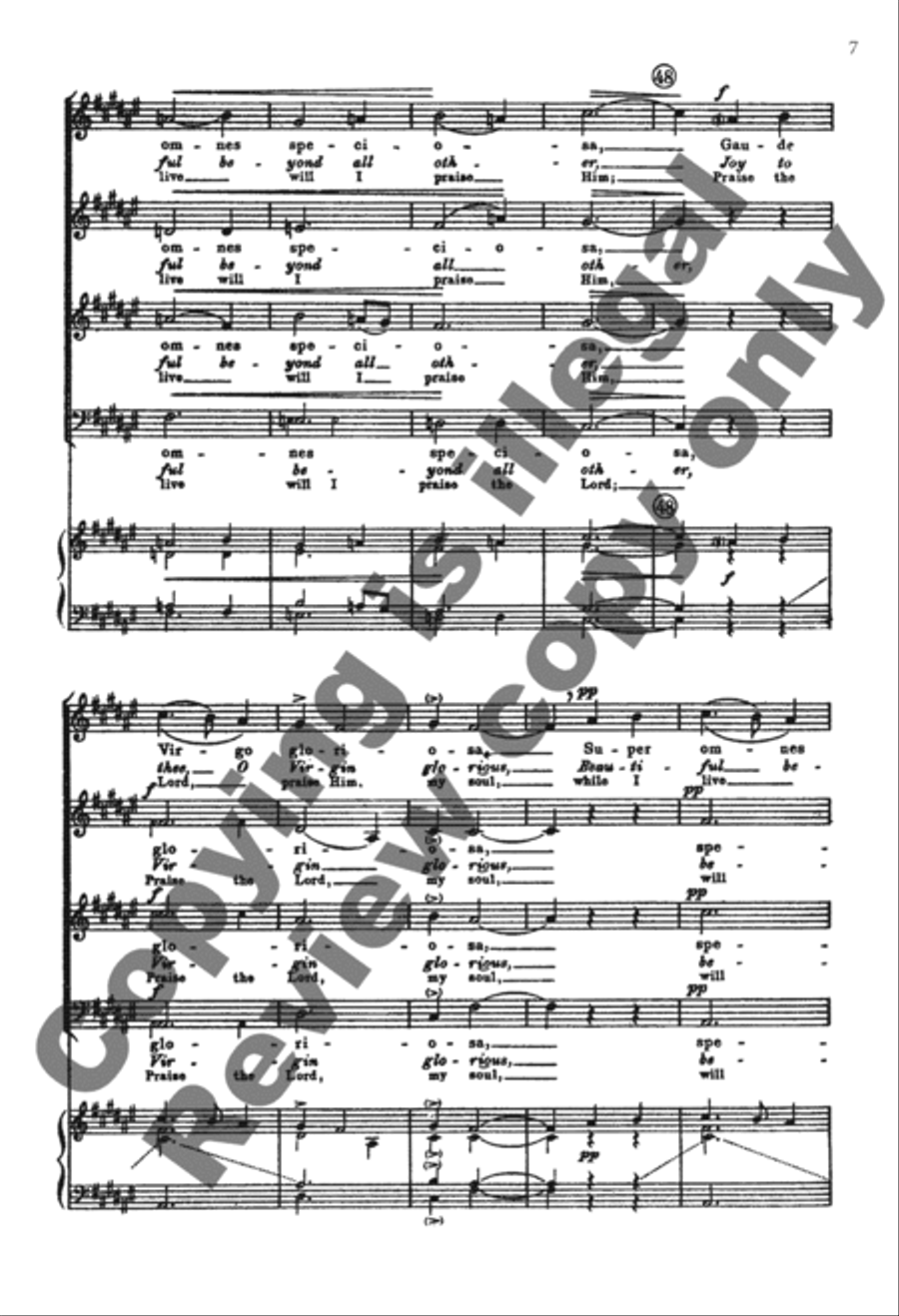 Ave Regina Caelorum (Queen of the Heavens) (Behold, now praise the Lord) 4-Part scores gallery preview page 17