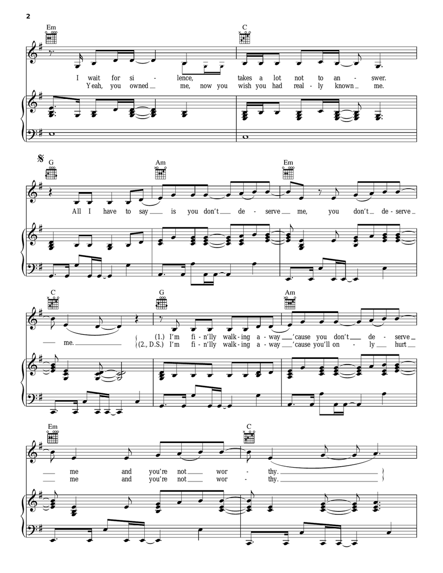 The War Is Over The War Is Over Piano, Vocal, Guitar scores gallery preview page 2