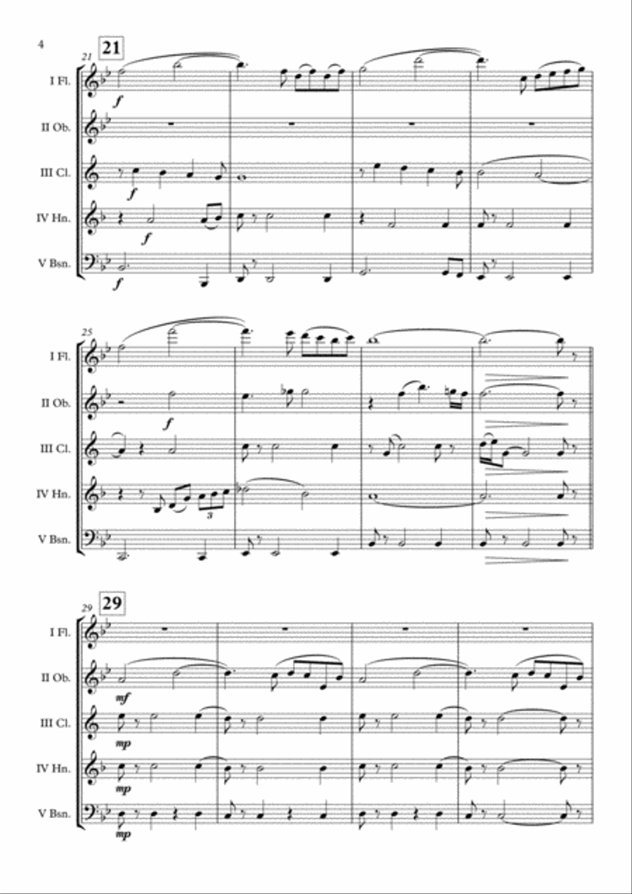 Out Of Africa End Title (you Are Karen) Woodwind Quintet scores gallery preview page 5