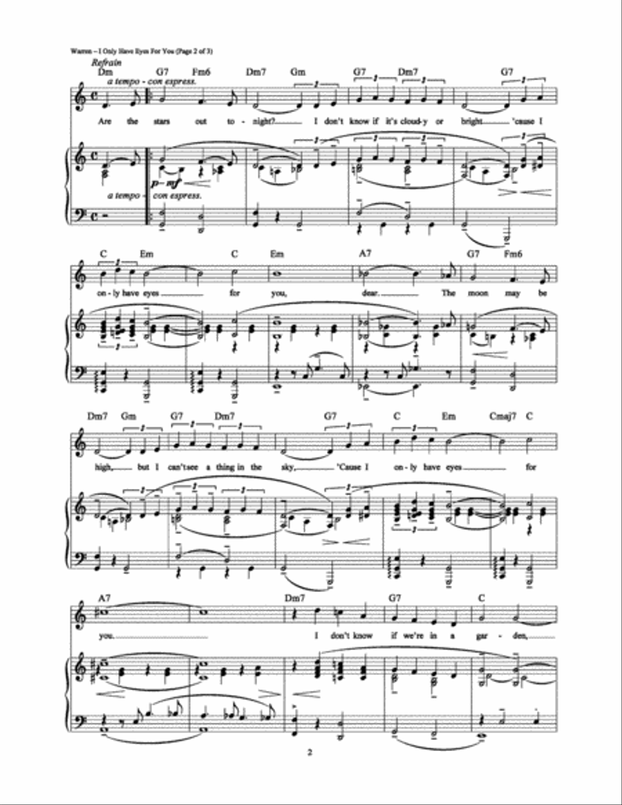 I Only Have Eyes For You I Only Have Eyes For You Piano, Vocal, Guitar scores gallery preview page 2