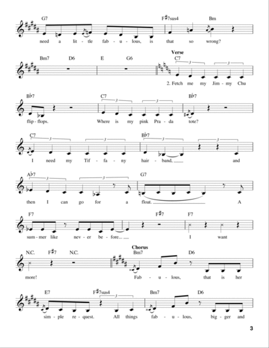 Fabulous (from High School Musical 2) Voice scores gallery preview page 3
