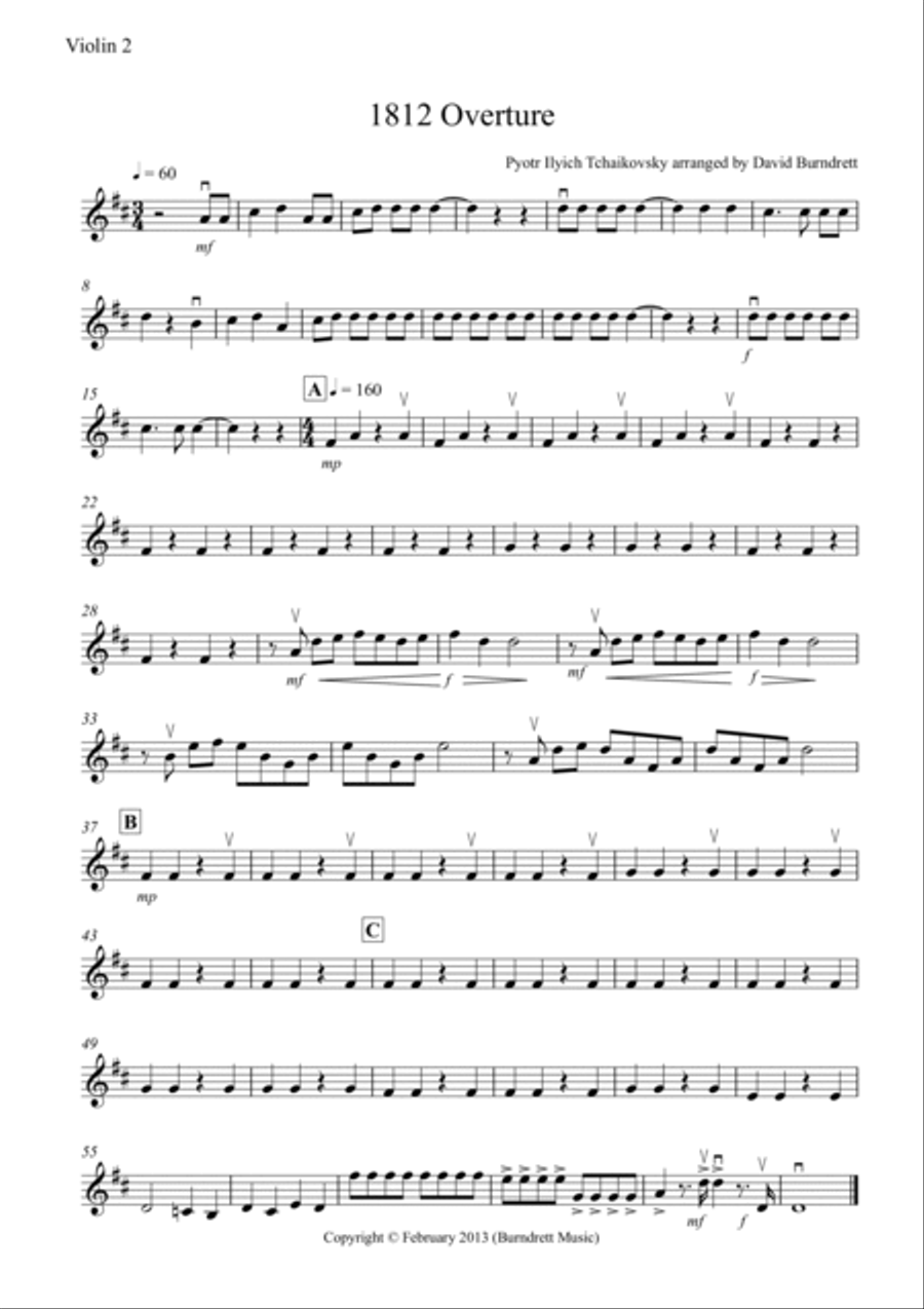 1812 Overture for Violin Quartet Violin Solo scores gallery preview page 5