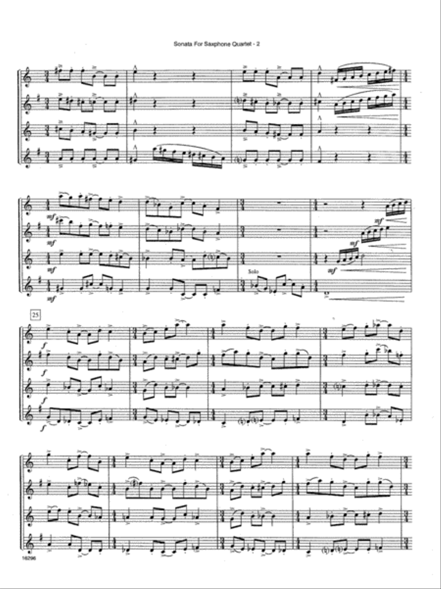 Sonata For Saxophone Quartet Saxophone Quartet scores gallery preview page 3