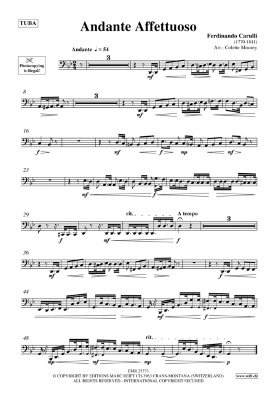 Andante Affettuoso Andante Affettuoso Tuba scores gallery preview page 2