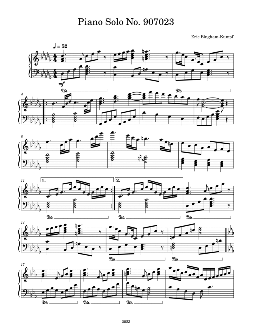 Piano Solo No. 907023 Piano Solo scores gallery preview page 1