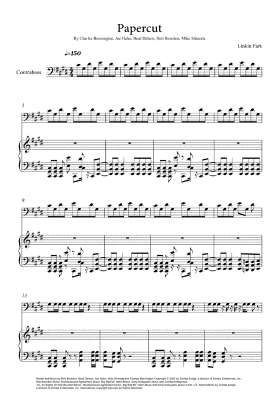 Papercut Double Bass scores gallery preview page 1