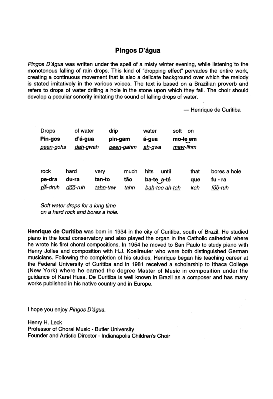 Pingos D'Agua 4-Part scores gallery preview page 1