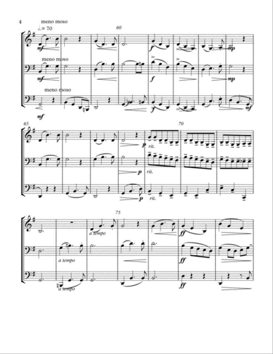 Scherzo from Terzetto Opus 74 by Antonin Dvořák Brass Ensemble scores gallery preview page 4