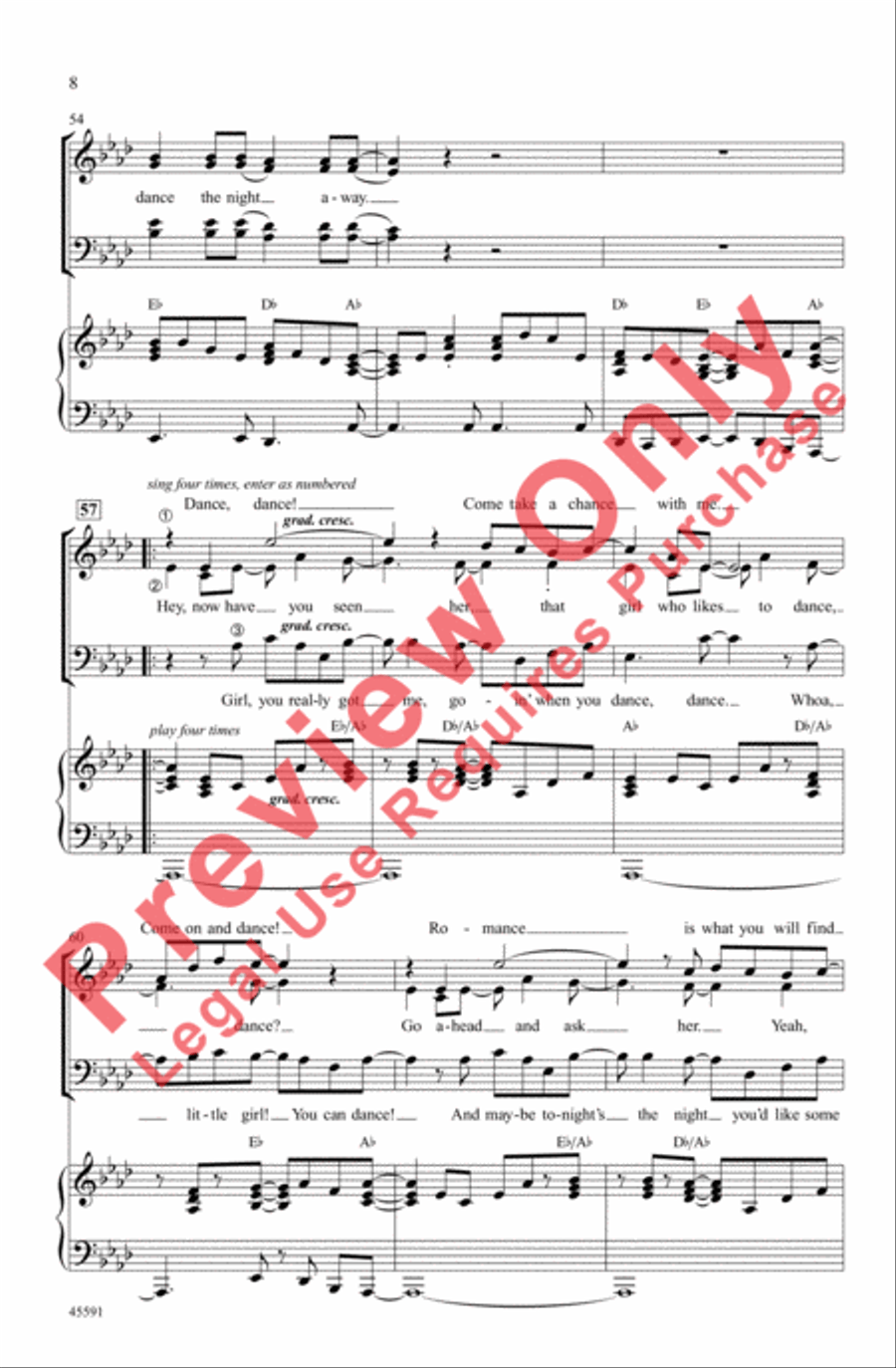 Dance the Night Away 4-Part scores gallery preview page 8