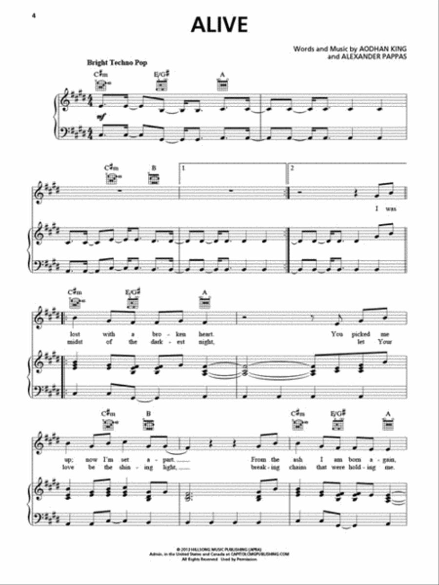 Hillsong Modern Worship Hits Piano, Vocal, Guitar scores gallery preview page 3